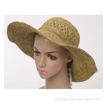 Natural Green Ladies Sun Hats / 10cm Wide Brim Floppy Sun H